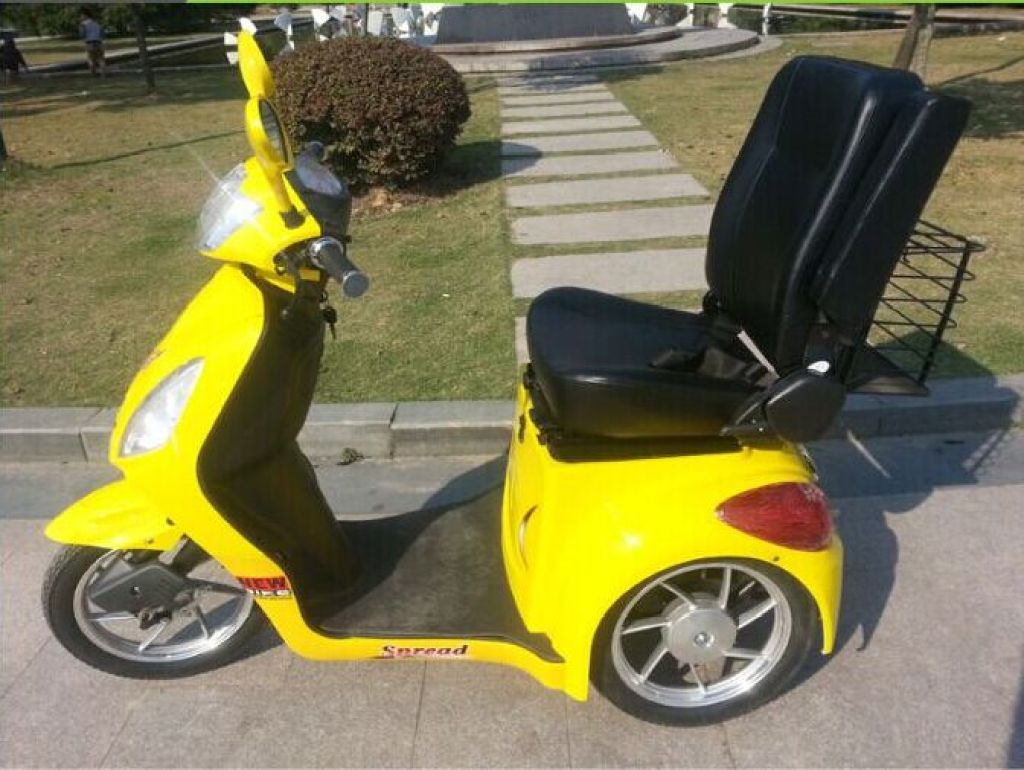 SML-124 48v20A senior electric large-wheel tricycle with shock-absorbing car seat cushion details Picture