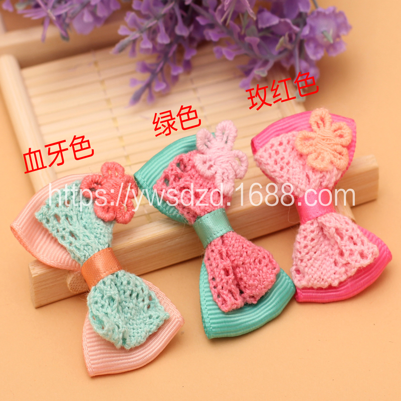 Cotton Lace Bow Children's Bow Girls Hair Clip Accessories Specification drawing