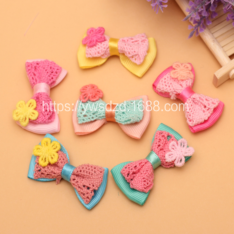 Cotton Lace Bow Children's Bow Girls Hair Clip Accessories details Picture