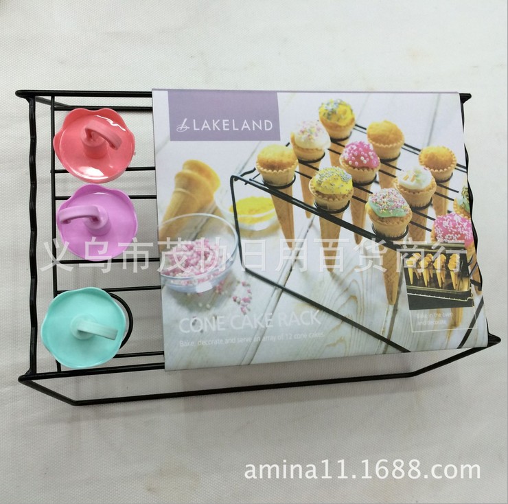 Manufacturers direct rectangular heart-shaped ice cream cone stand display stand ironwork stand ice cream cone dessert stand 13 cups