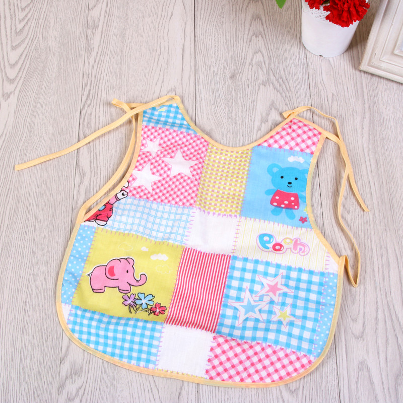 Baby color full cotton waterproof bib, big belly band, enlarged size Specification image