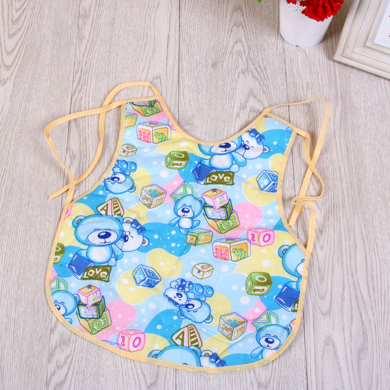 Baby color full cotton waterproof bib, big belly band, enlarged size details Picture