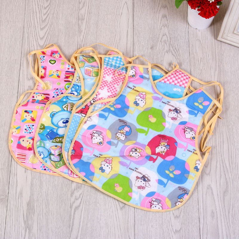 Baby color full cotton waterproof bib, big belly band, enlarged size
