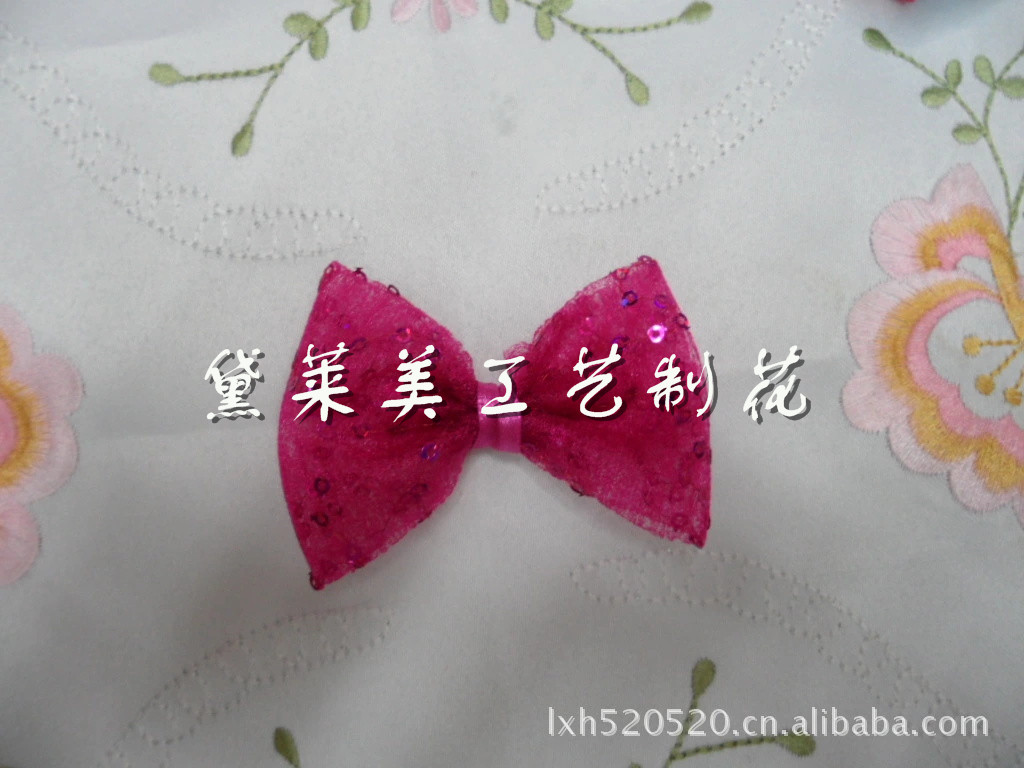 纱平结，手工花蝴蝶结细节图