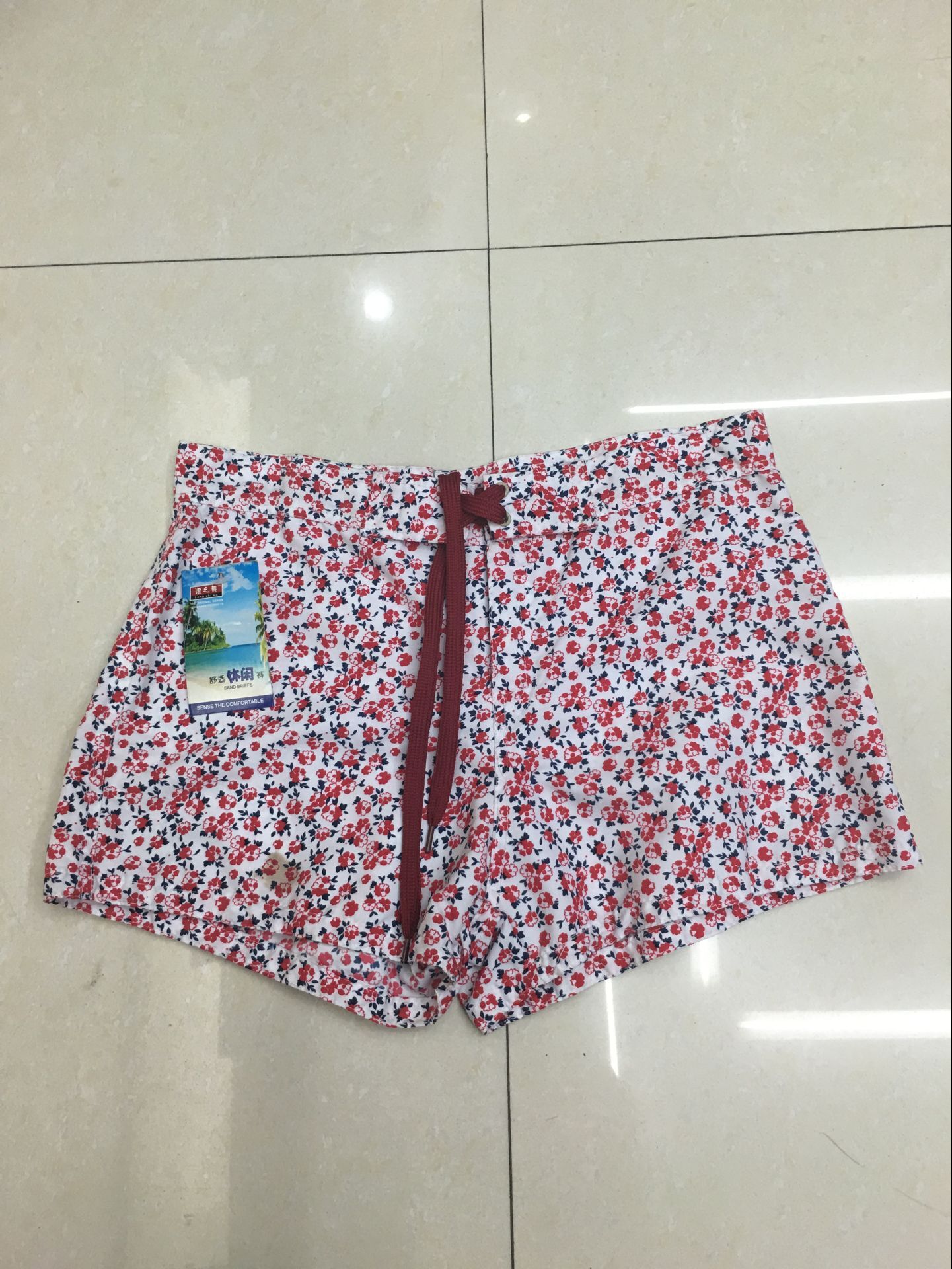 Loose Floral Boxer Shorts For Women details Picture