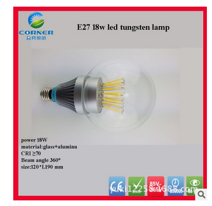 Led filament lamp 9W12W15W18WLED bulb tungsten filament lamp brand direct sales