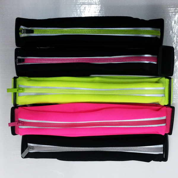 Outdoor running sports waist bag, multi-functional reflective waterproof waist bag, elastic close-fitting large capacity waist bag Specification image