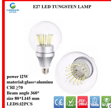 High quality Edison bulbs, vintage bulbs,LED filament bulbs 12W car aluminum cooling