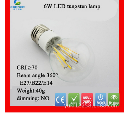 Led bulb Tungsten filament Lamp Edison bulb retro energy saving candle lamp