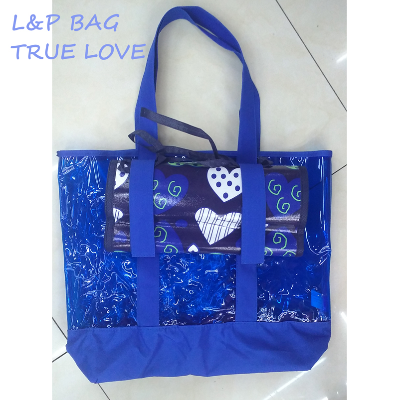 沙滩包套装沙滩席 透明沙滩包席套装