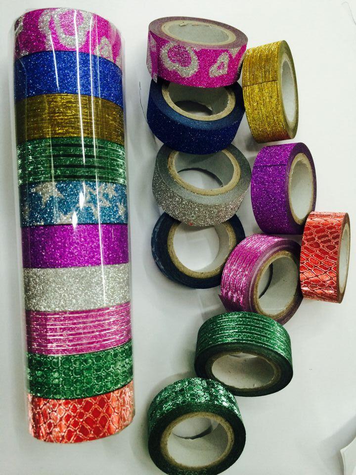 厂家直销韩国流行的金葱粉胶带，闪光胶带