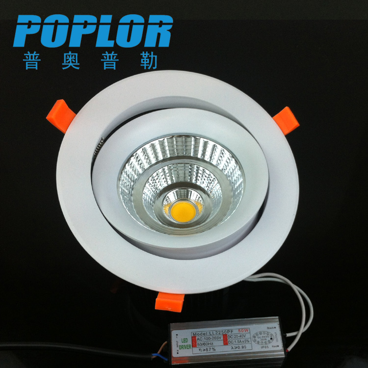 LED high-end downlights 50W clothing store spotlights COB aluminum hotel hotel decoration