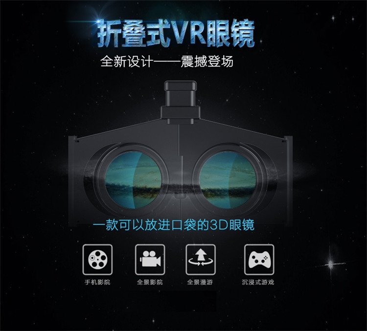 VR Fold 3D眼镜 智能手机3D虚拟暴风眼镜产品图