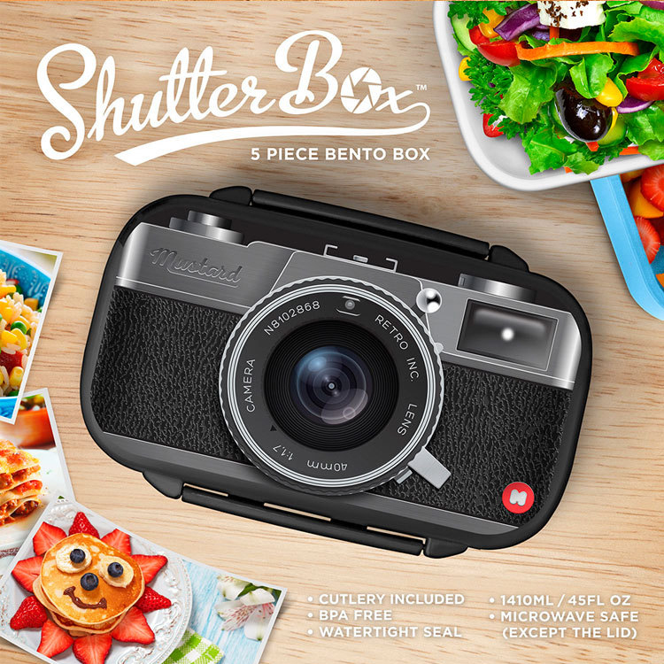 Camera pattern large double layer bento box Creative sealed lunch box Japanese bento box