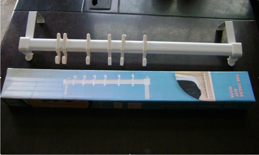 AMINA multi-function hook with long strip hook and no glue for the hook behind the plastic door
