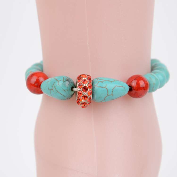 2016义乌工厂手工装饰手链绿松石钻链