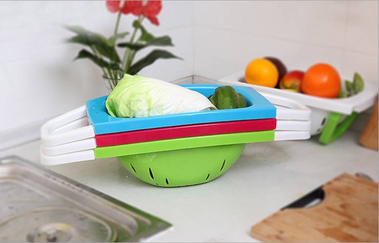 Asphalt basket kitchen tools multifunctional folding fruit and vegetable washing basket asphalt basket vegetable basket