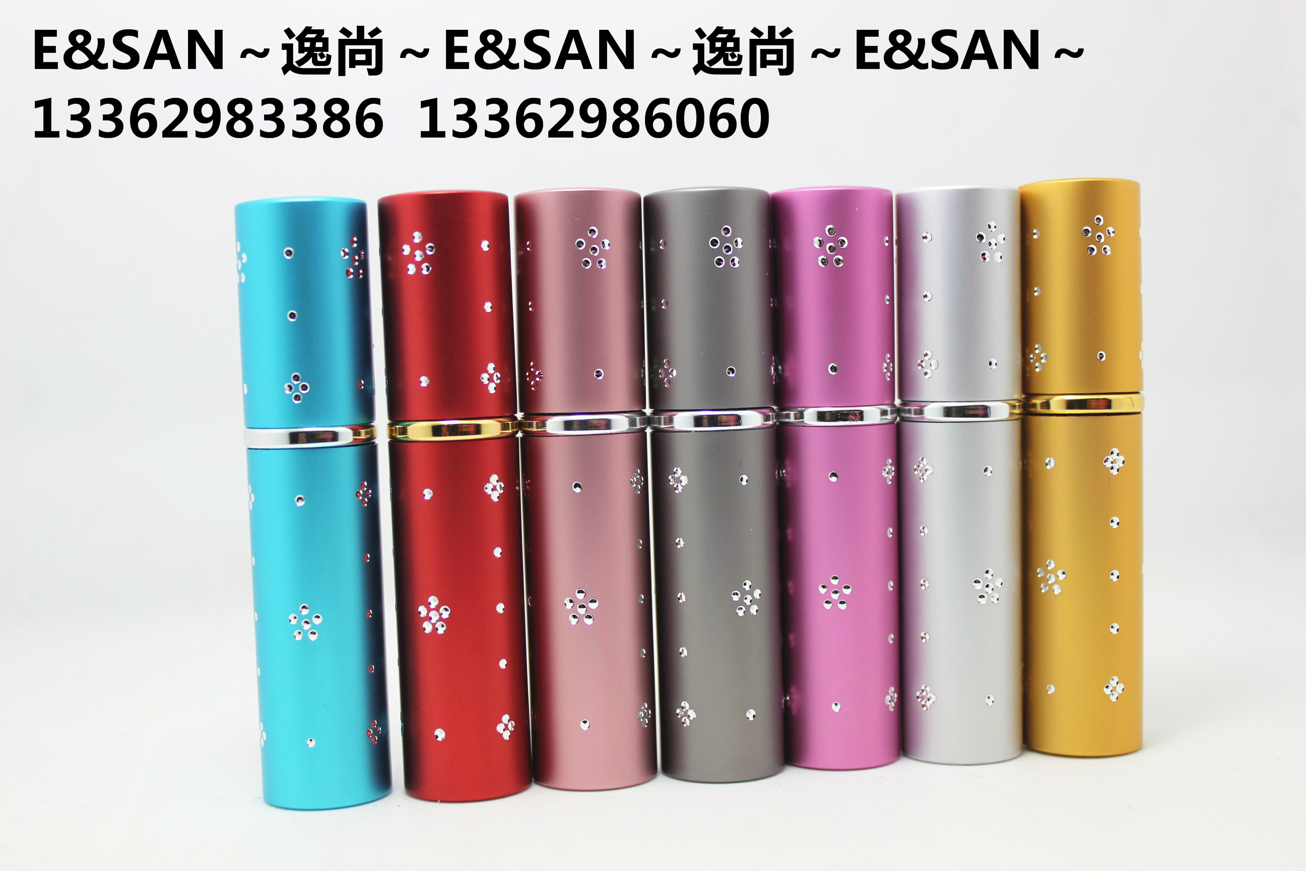 L50-5ML梅花点铝管口红式玻璃空香水分装