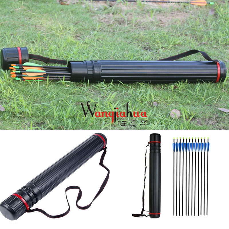 射箭器具玻纤箭碳素箭铝箭壶 箭筒 箭囊 塑料背式可伸缩圆筒