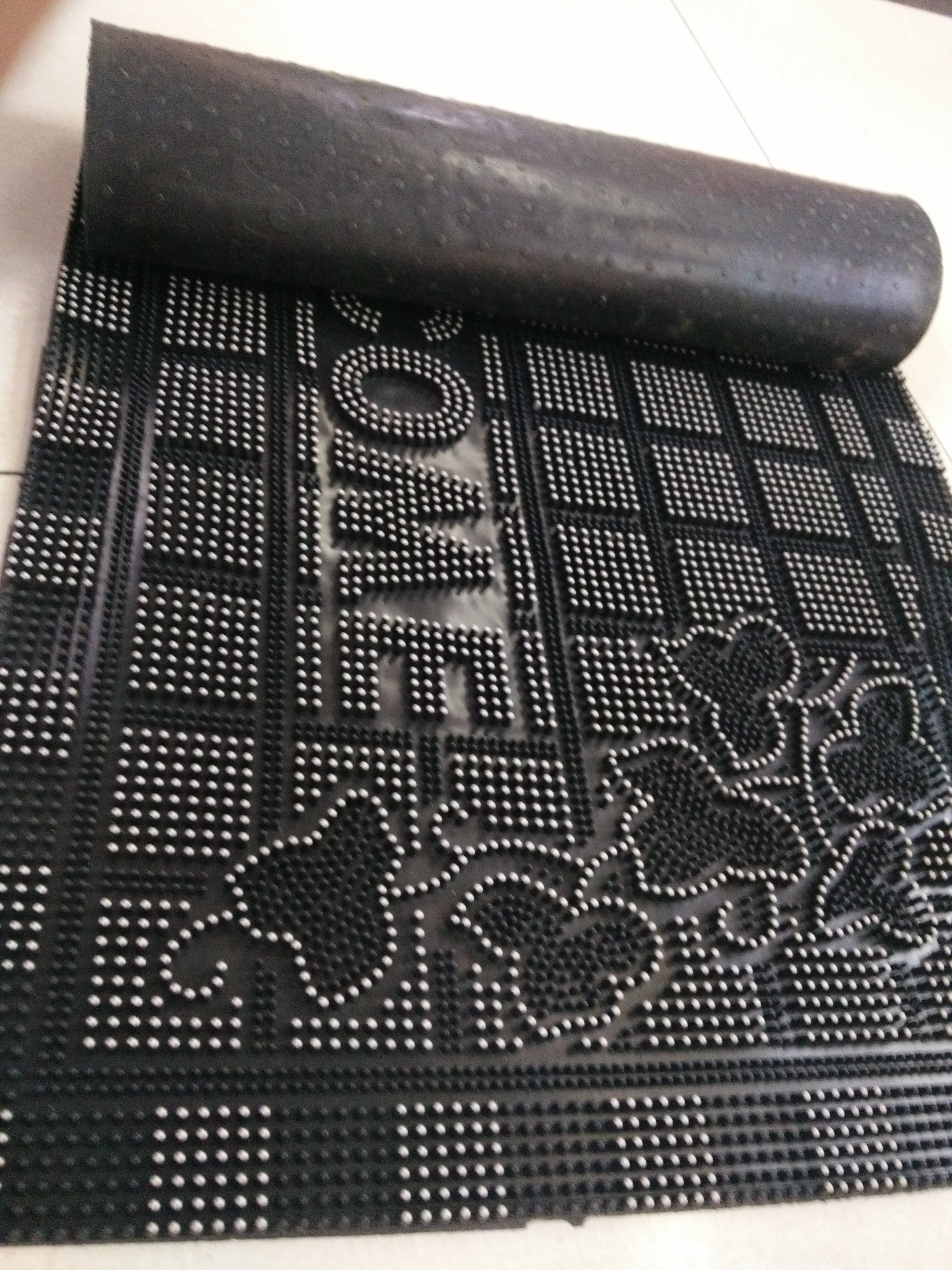 European Semi-Round Rubber And Plastic Door Mat High-End Atmospheric Door Mat Specification drawing