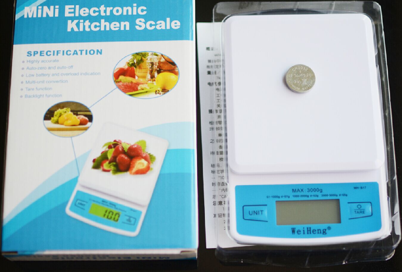 直销批发AM-B17L高精度家用电子秤烘焙电子秤3kg