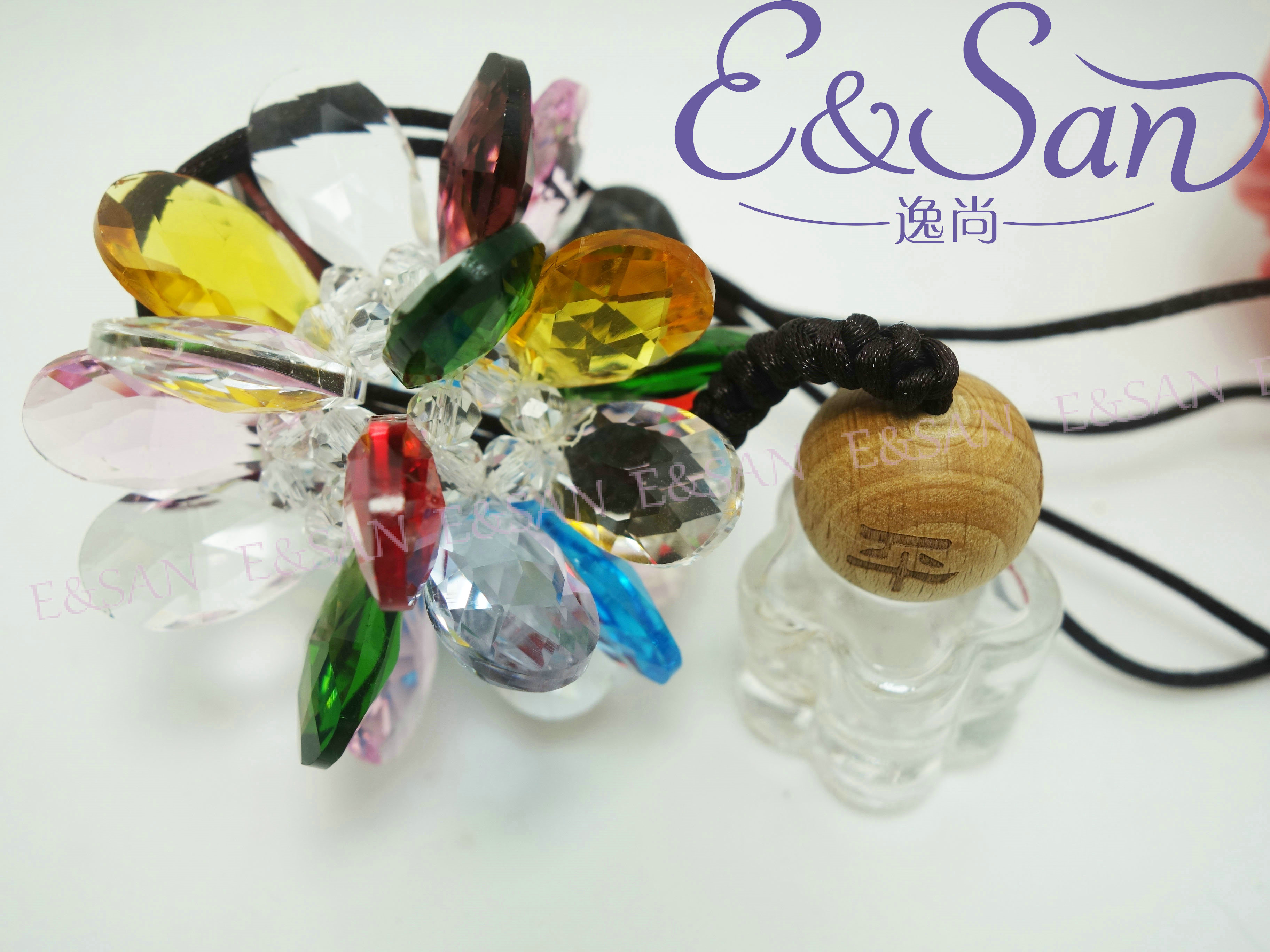 批发FMSJ58-5ML高档水晶汽车挂件香水玻璃空瓶产品图