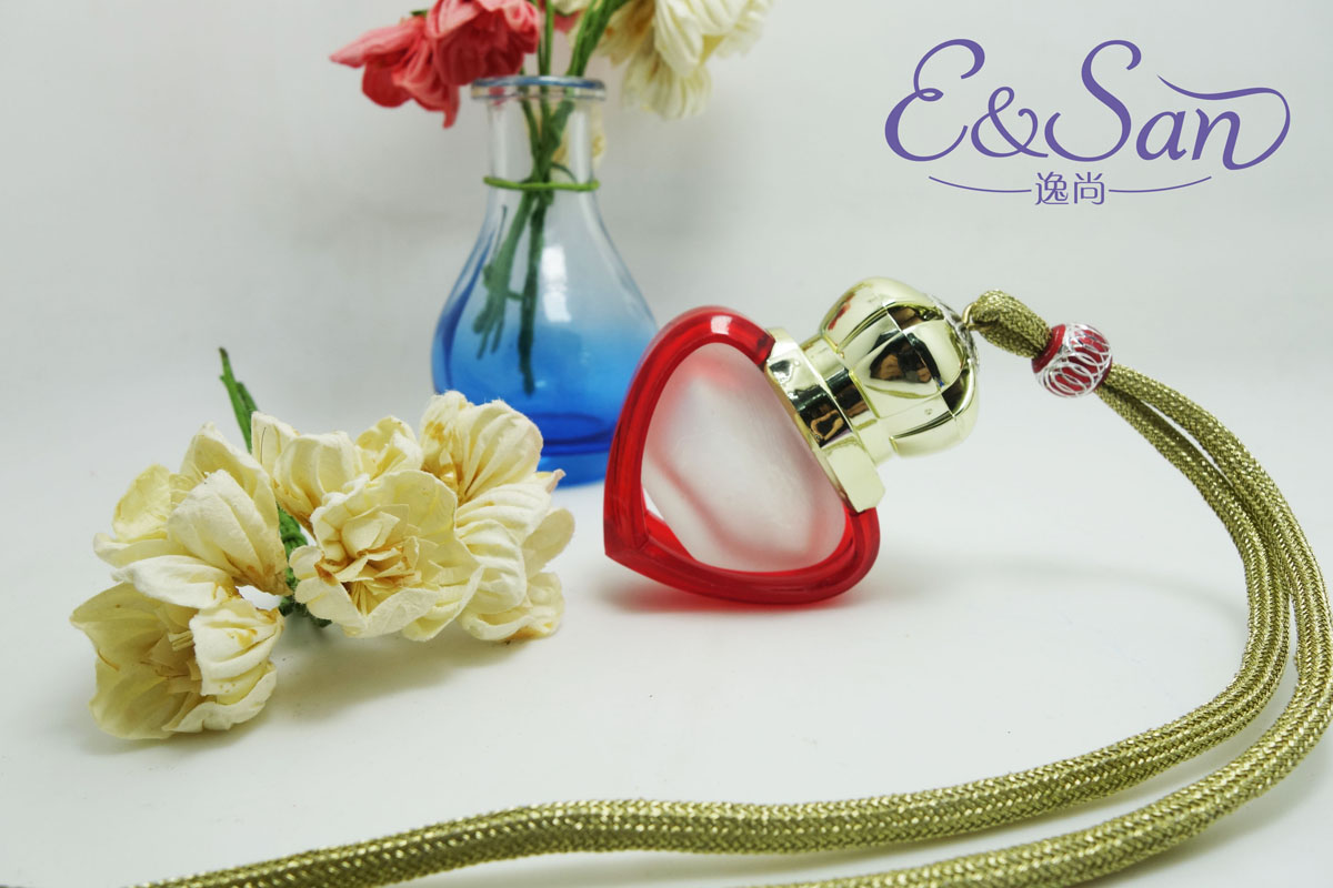 批发FMS013-6ML海洋之心精品汽车挂件香水玻璃蒙砂瓶产品图