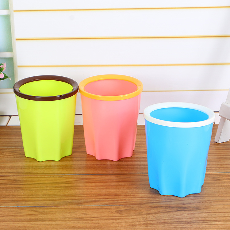 欧式无盖垃圾桶时尚创意客厅酒店家用厨房卫生间塑料垃圾桶垃圾筒