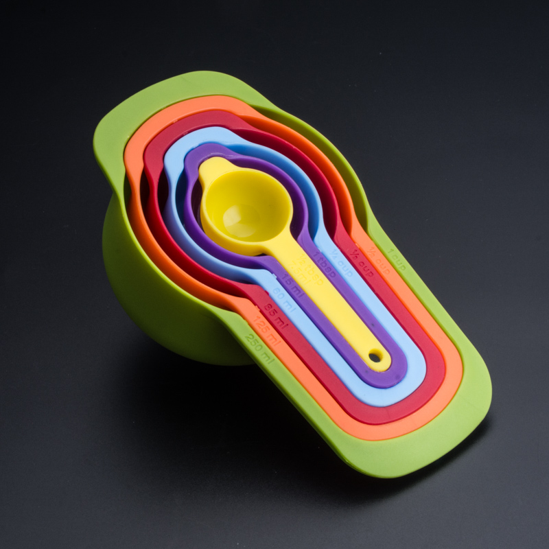 Kitchen set: Food-grade measuring spoons, scale measuring spoons, seasoning spoons, milk powder spoons, baking tools, 6-piece color set