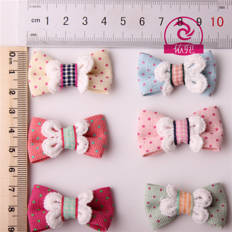 Polka Dot Fabric Lace bow Children's cotton fabric butterfly festival
