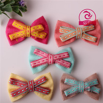 Jumper yarn-dyed fabric with bow Butterfly Festival DIY children's hair accessories