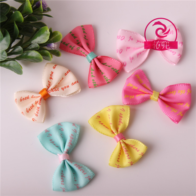 Wholesale bags shoes and hats accessories Polyester ribbon printing letter bag waist bow