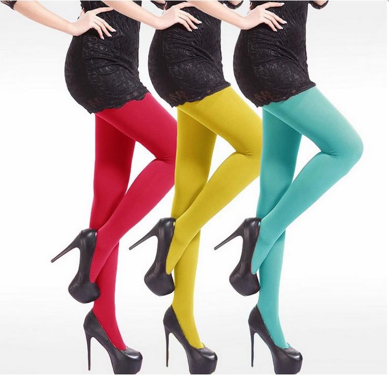 春夏天鹅绒连裤袜 120D糖果色打底裤