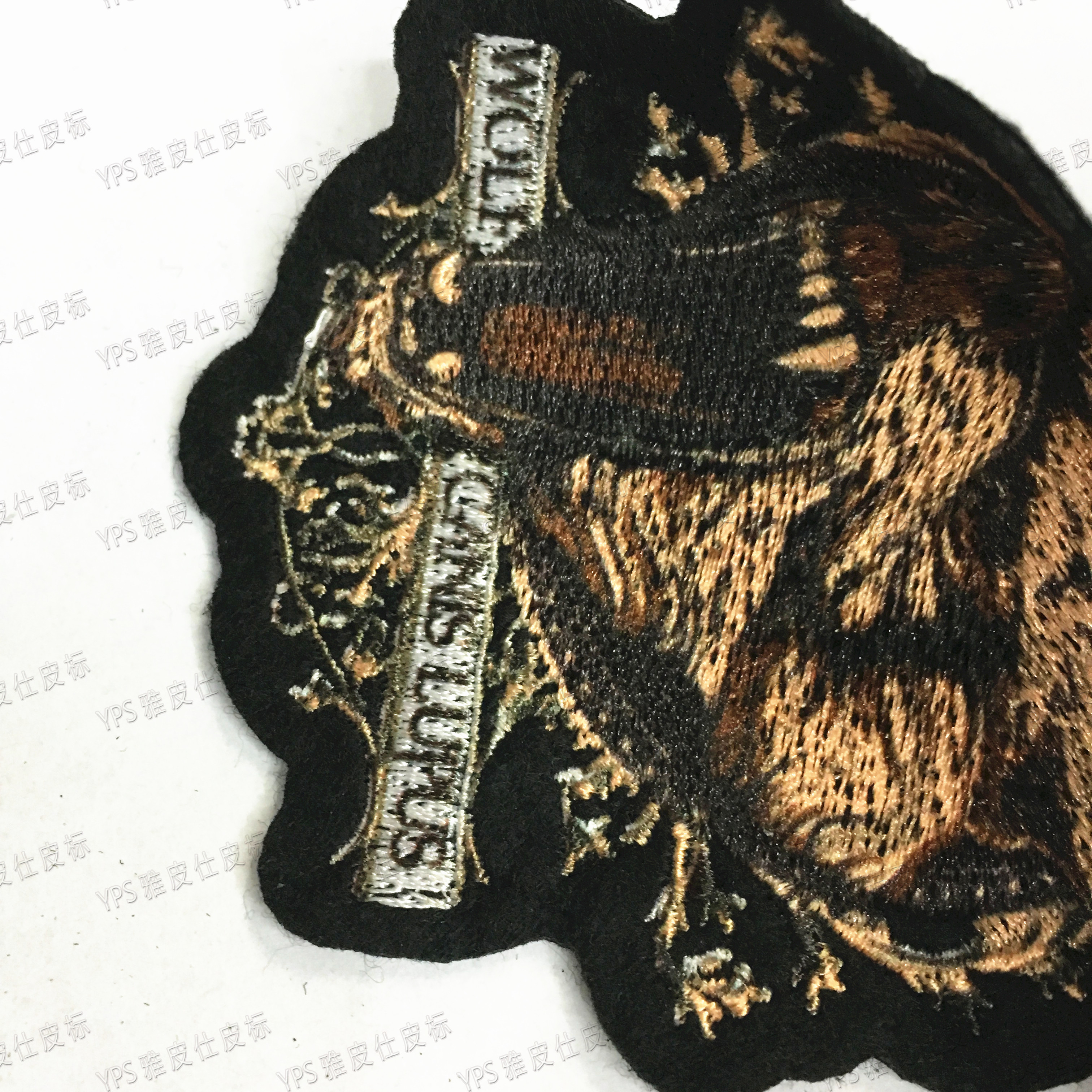 New Lion Head Embroidery Color Woven Mark Colorful Color Styles Many Manufacturers Direct To Sample Custom Specification drawing
