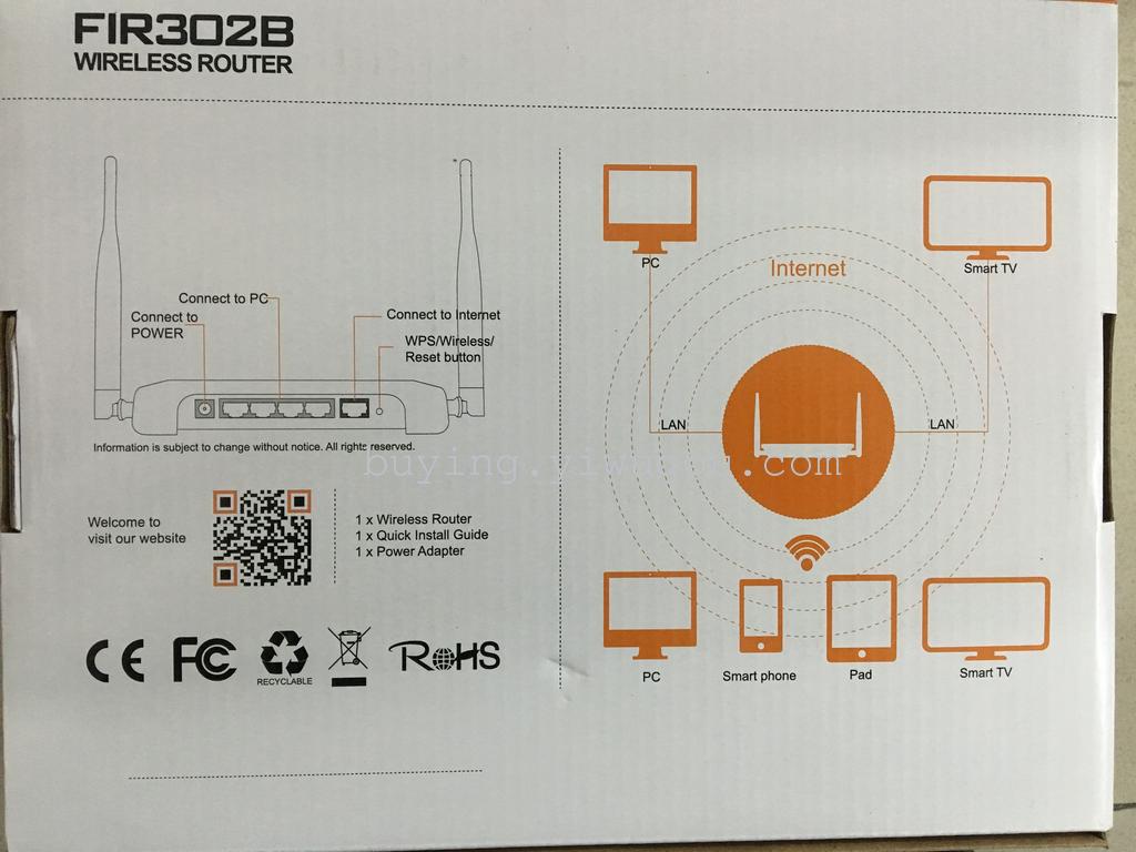 PHICOMM斐讯英文路由器FIR302B产品图