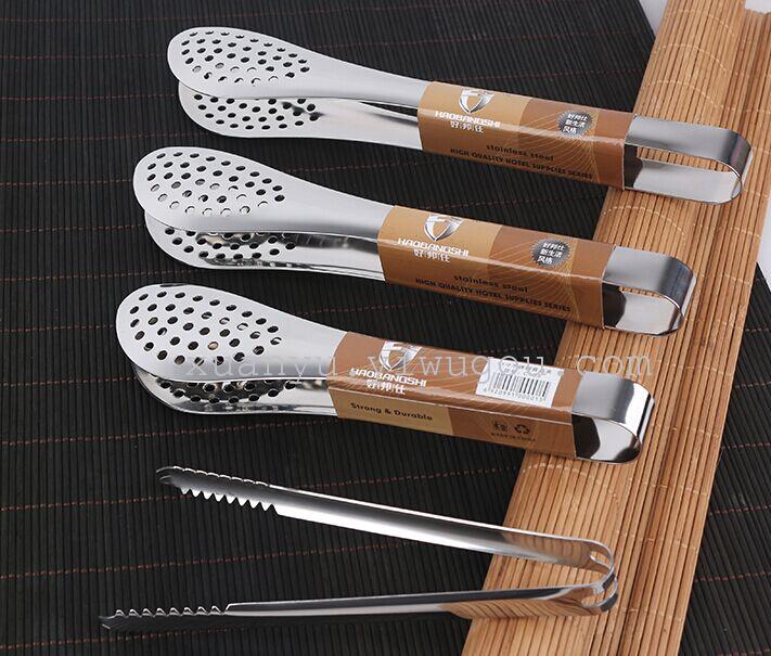 Iron Grill Tongs Bread Tongs Kitchen Cutlery Bread Cake Roast Steak Stainless Steel Food Tongs