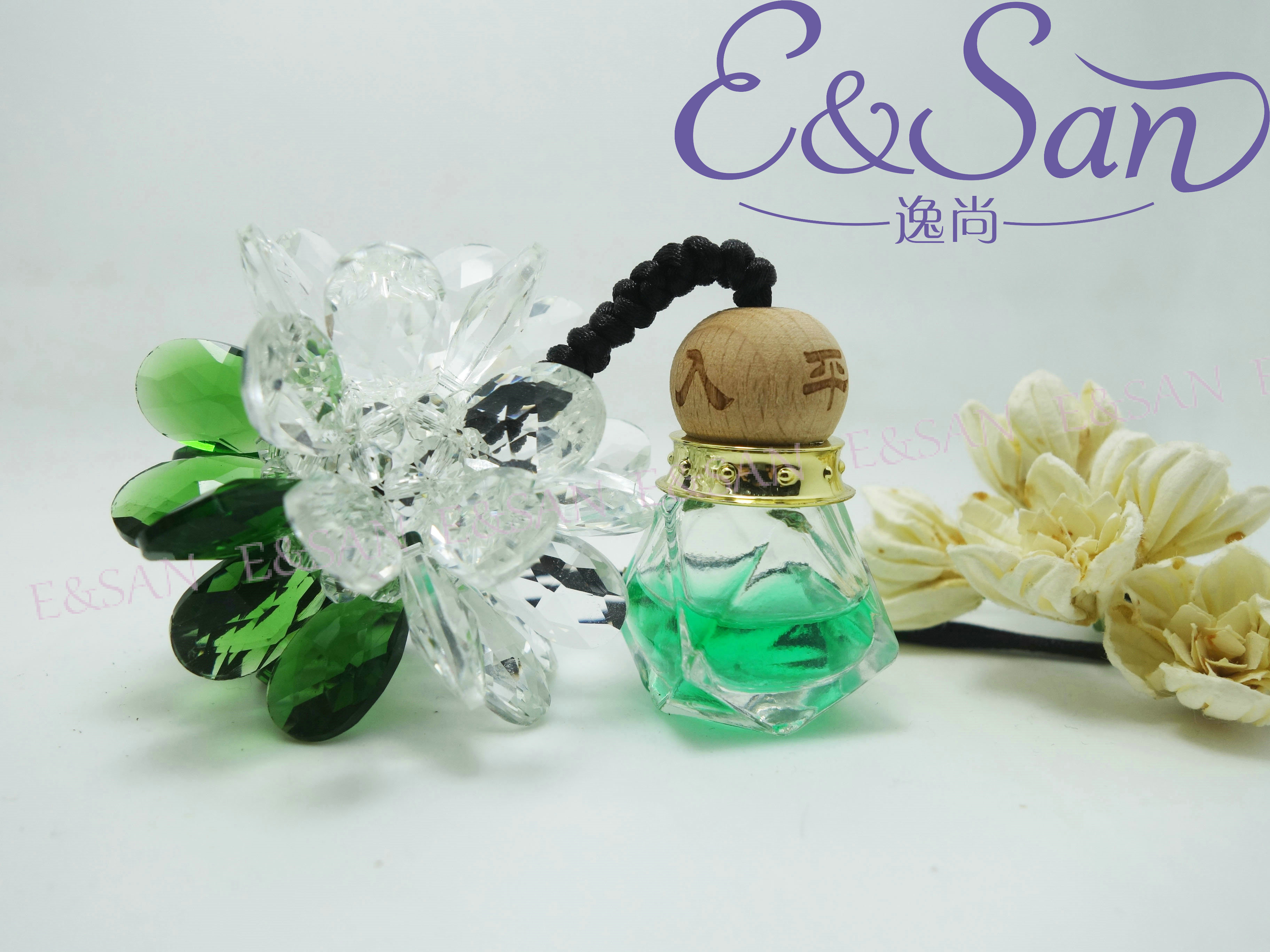 批发FMSJ796-8ML高档水晶汽车挂件香水玻璃空瓶