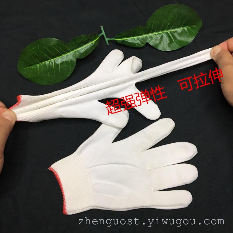 Nylon White 13 Knitted Thread Gloves Core Blank Clean Work Electronics Factory Anti-Static Gloves details Picture
