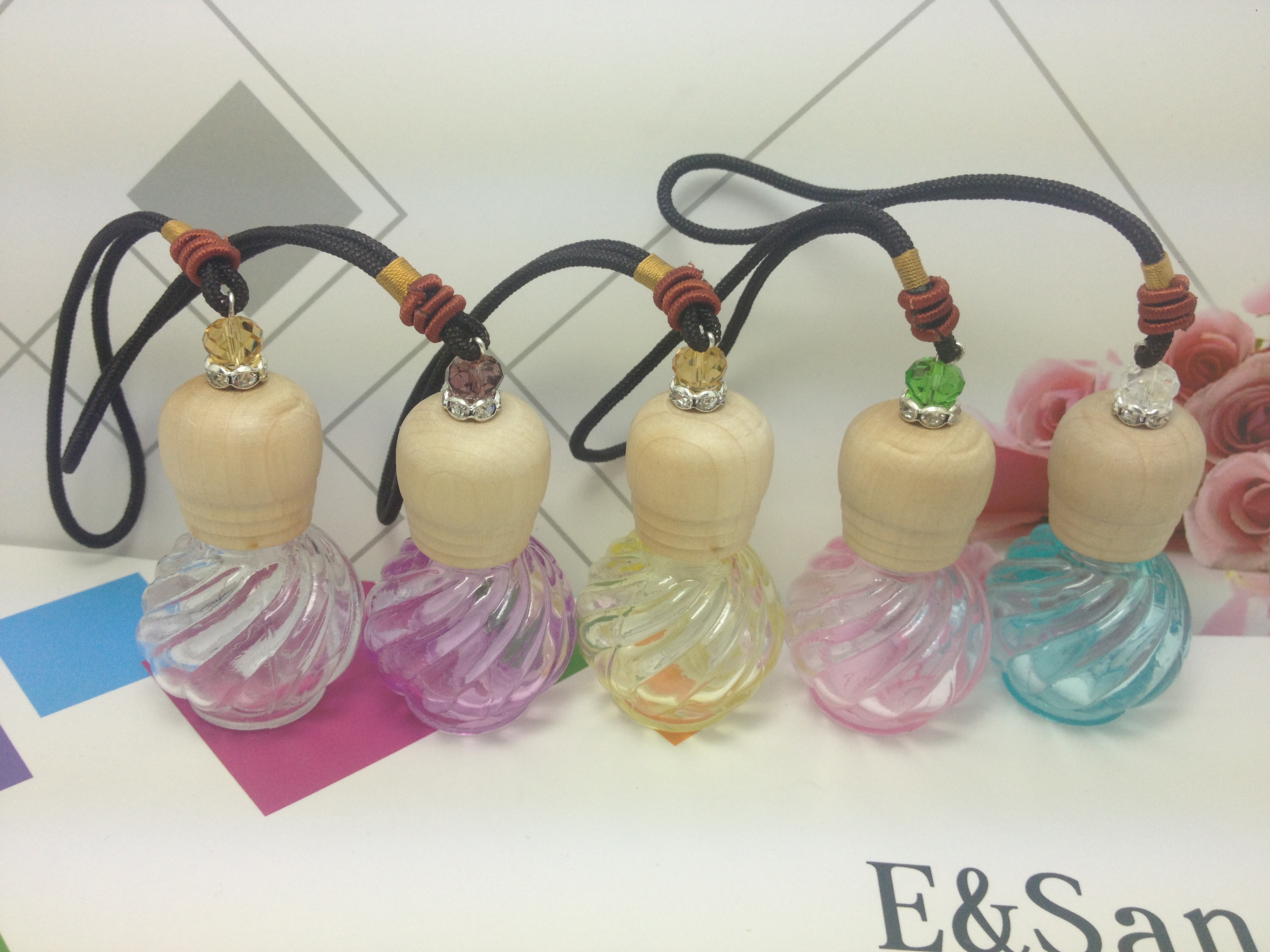 批发FM01A-8ML螺纹中国结汽车挂件/香水瓶/玻璃瓶