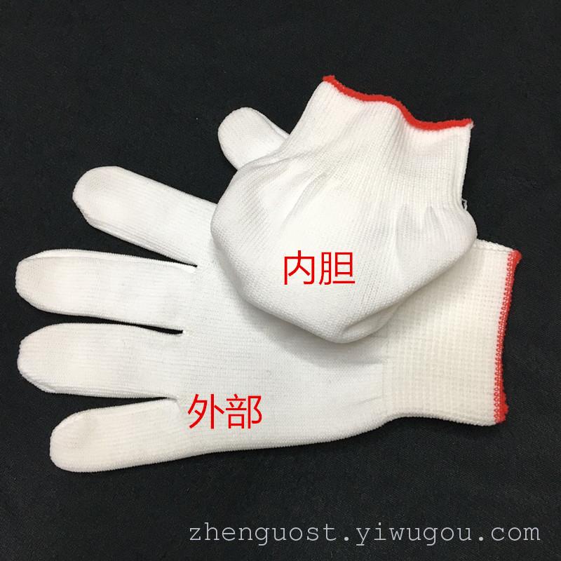Nylon White 13 Knitted Thread Gloves Core Blank Clean Work Electronics Factory Anti-Static Gloves Specification drawing