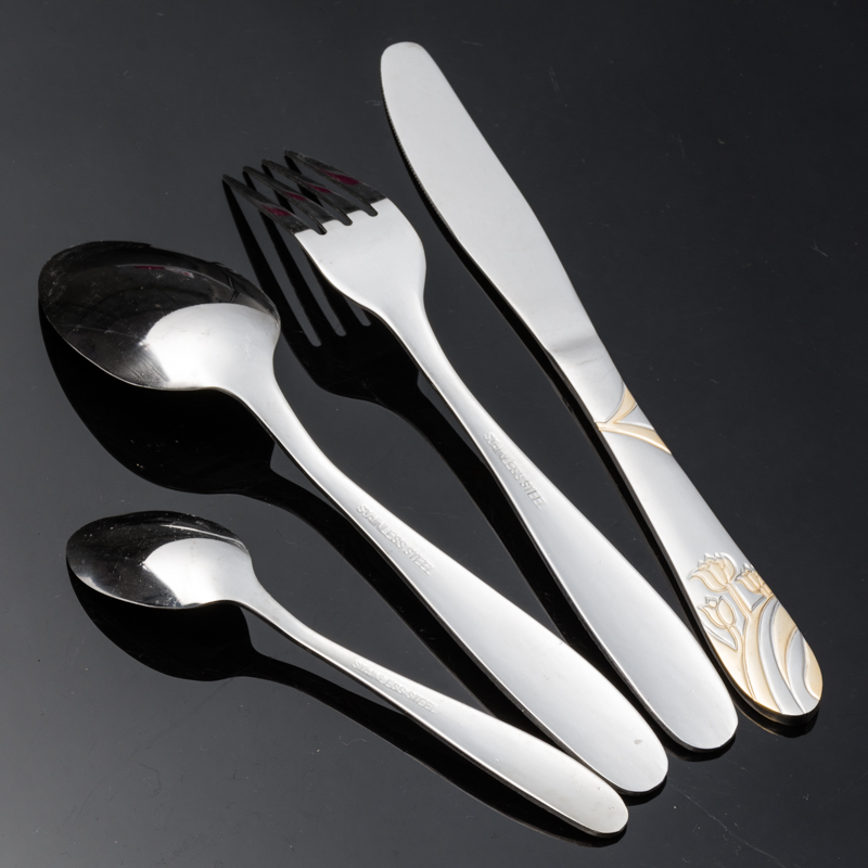 High-end stainless steel thickened steak Western-style knife, fork and spoon set gift factory direct sales details Picture