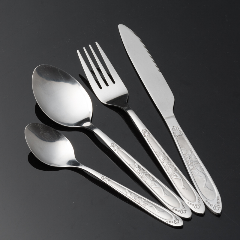 Factory direct sales of high-end stainless steel thickened knife, fork and spoon sets for engraved steaks and Western cuisine