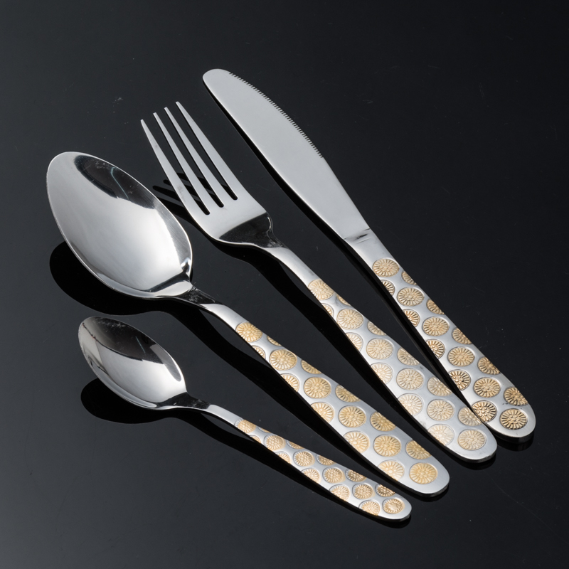 Steak Western cuisine knife, fork and spoon set of three pieces, high-end stainless steel thickened knife, fork and spoon set of four pieces as gifts
