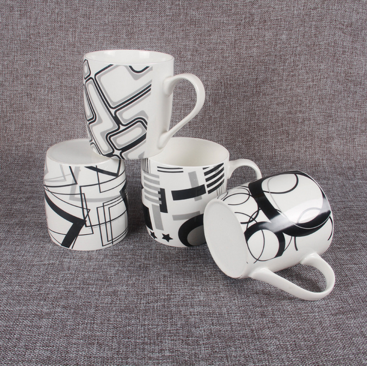Wholesale stock of ceramic, customizable logo pure white porcelain cups, advertising cups, Starbucks mark water cups details Picture