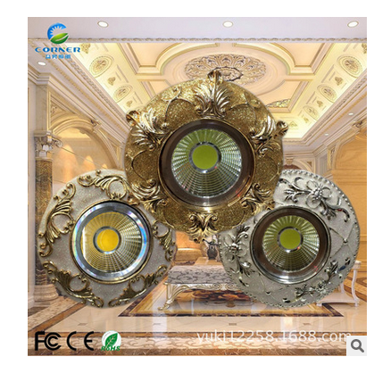 European LED ceiling lamp, projection lamp, resin living room ceiling down lamp, high power lamp bead embedded lamp
