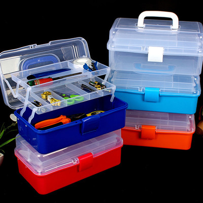 Large thickened portable stationery, Lego storage box, art tool box, plastic medicine box, hardware and electrician box