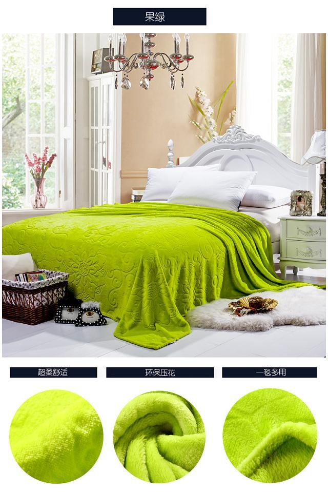 2016热销款素色水貂绒空调毯 法莱绒纯色毛毯产品图