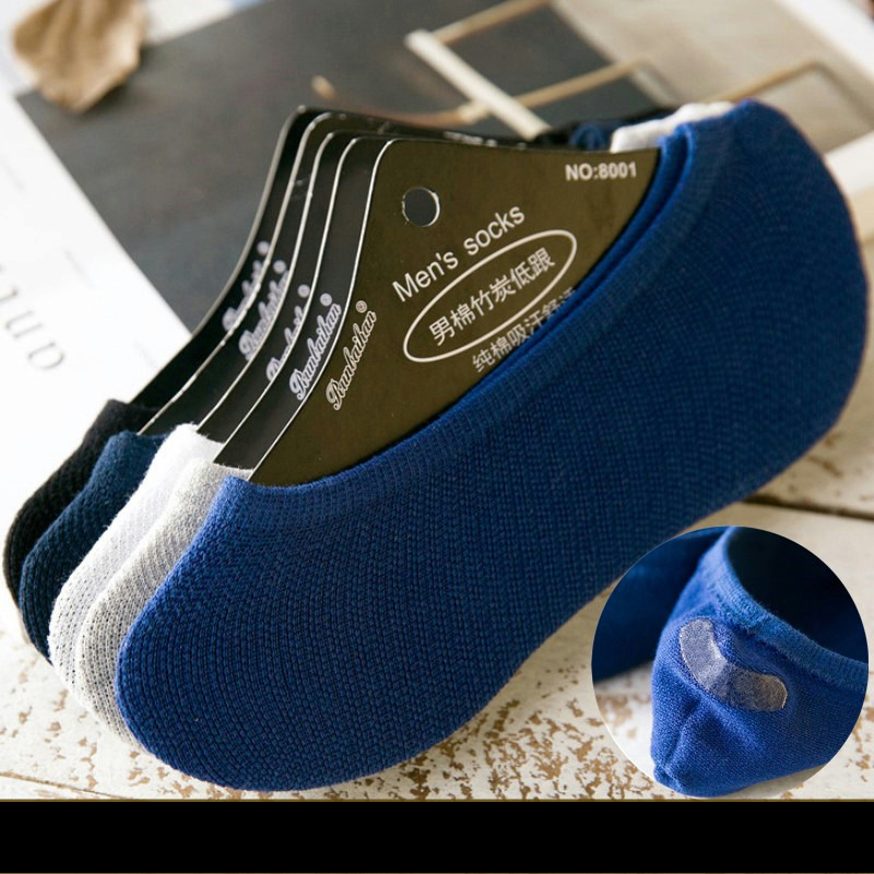 Socks Men's Summer Thin Boat Socks Silicone Non-Slip Invisible Socks Peas Short Socks Deodorant Low Help Cotton Socks Wholesale
