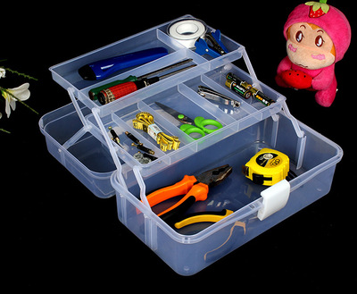 Large thickened portable stationery, Lego storage box, art tool box, plastic medicine box, hardware and electrician box details Picture