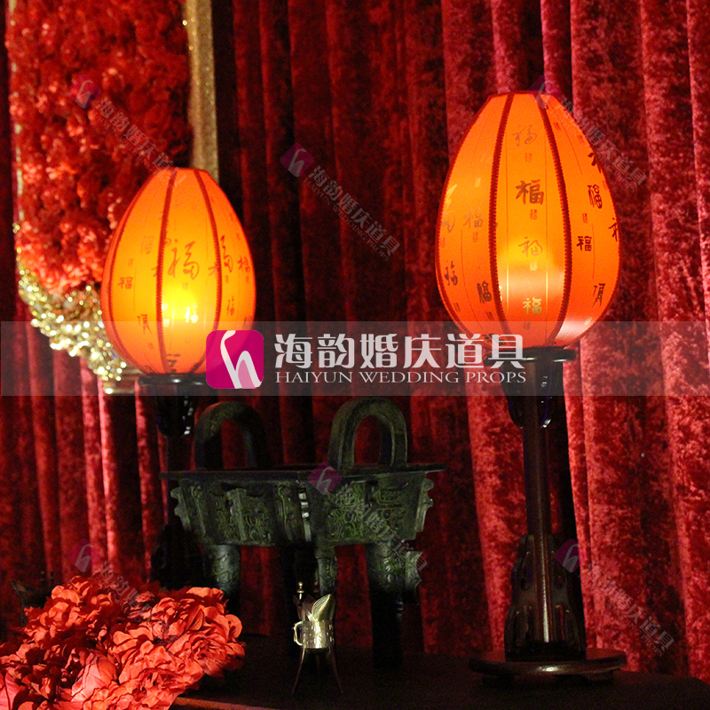 Haiyun wedding props, wedding supplies, wedding props, stage decorations, Chinese Han and Tang Chinese lanterns, table lamps details Picture
